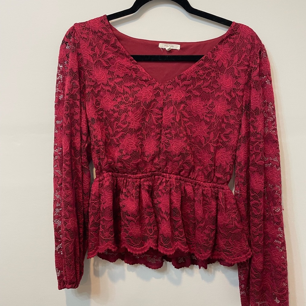 Woman’s red blouse